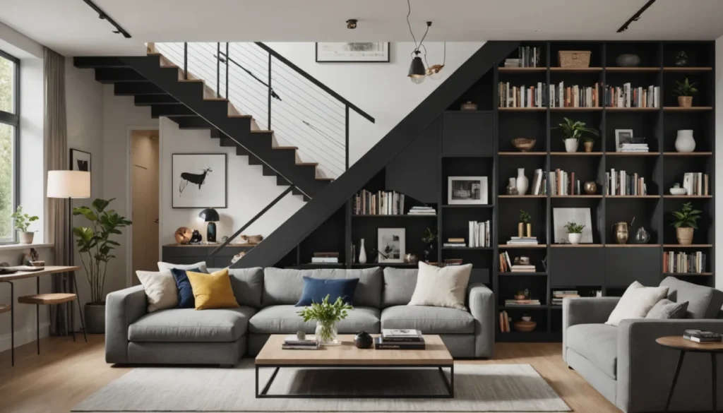 rangement sous escalier ouvert