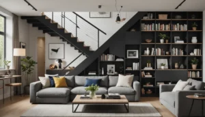 rangement sous escalier ouvert